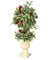 Contemporary Home Living 21" Green and Red Smilax Berries Christmas Topiary Urn Planter